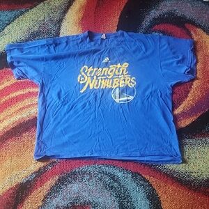 Adidas Blue Tee with Yellow Graphic